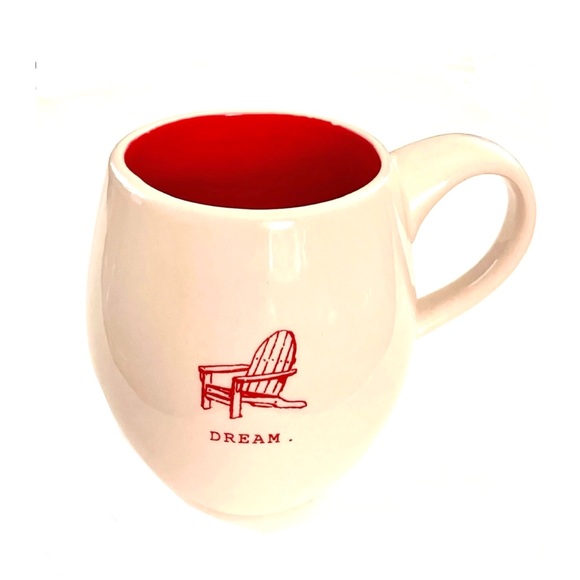 New! Magenta Exclusive Ceramic Coffee Mug DREAM Coastal Graphic in Red & White - Picture 15 of 15